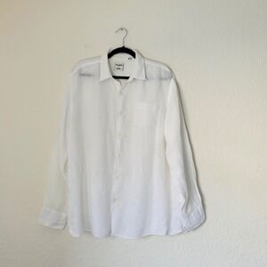 Murano Baird McNutt Linen Shirt Men XL White Long Sleeve Coastal Beach Resort